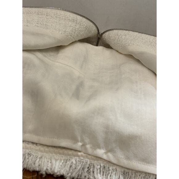 Oscar de la Renta White/Black Fern/Leaf Cotton Tweed Knee Length DRESS sz 6 - Picture 8 of 8